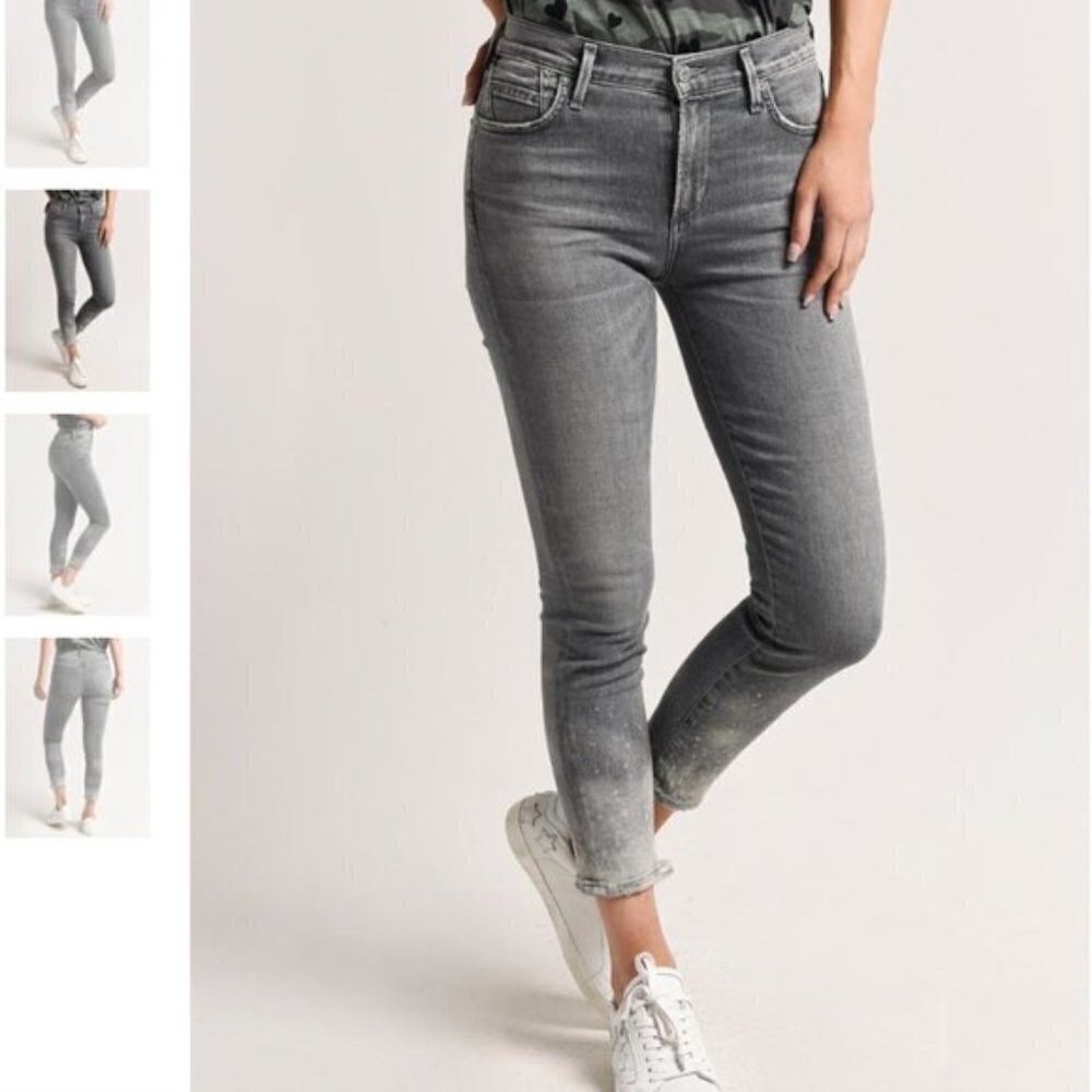 Citizens of Humanity Women's Rocket Crop High-Rise Skinny Jeans Salt Stone 24” - Picture 2 of 16